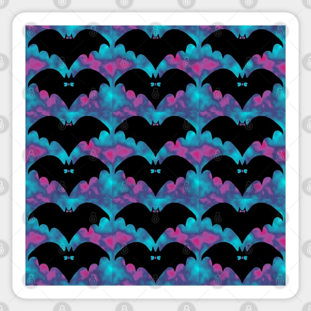 Bats And Bows Blue Pink Sticker by BlakCircleGirl